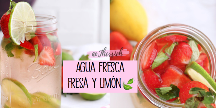 Agua refrescante de fresa y Limón | Llena de antioxidantes